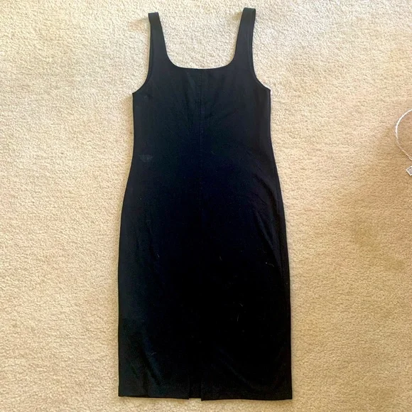 Zara Black Scoop Neckline Fitted T-shirt Dress - Picture 2 of 4